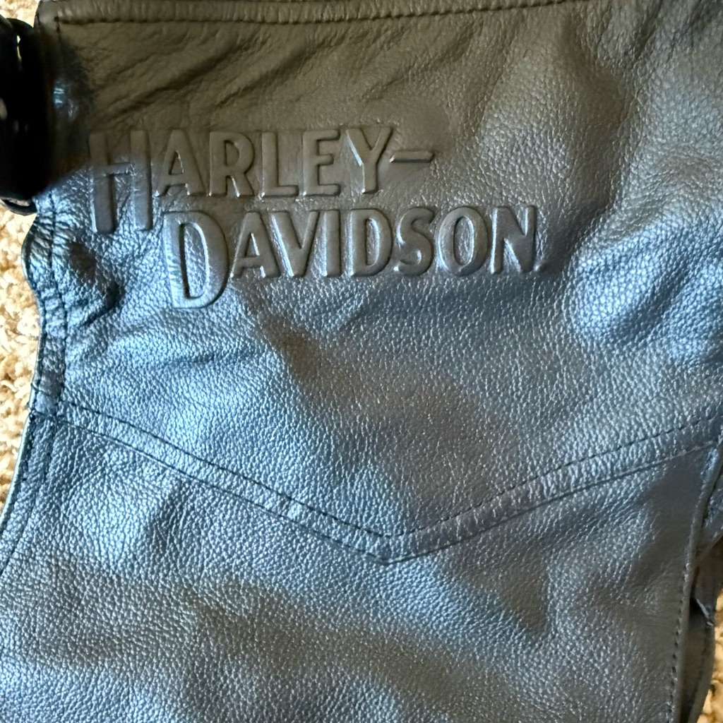 Harley-Davidson Embossed Black Leather Chaps Men